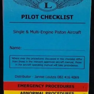 Pilot Checklist - Laminated